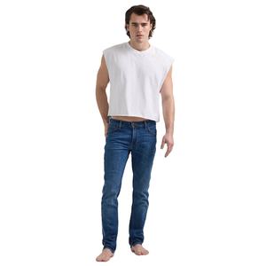 Jeans en denim pour homme FIT FORNESS INTERNATIONAL, respirant, léger, taille mi-haute, coupe droite, jambe large, grande taille, coupe ample, délavage clair effet monkey wash - Product Image 2