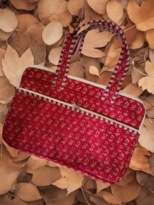 Boho 15 pouces Handblock rouge matelassé coton Durable léger imperméable Simple Vintage à la mode affaires pochette pour ordinateur portable quotidien - Product Image 4