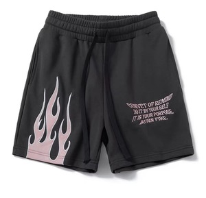 Heavy Weight Cotton Men <b>Shorts</b> Custom logo Print and Embroidery Sweat <b>Shorts</b> Long Drawstring Casual <b>Shorts</b> For Men - Product Image 3