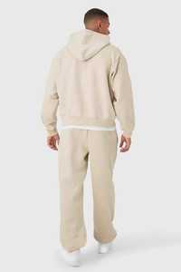 Conjunto de Sudadera Holgada con Capucha y Pantalones Deportivos Casuales de Invierno para Hombre, Color Gris Jaspeado, Estilo Holgado, 100% Algodón - Product Image 5