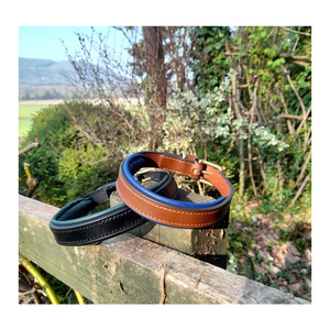 Fournitures pour animaux de compagnie Fabricant d'usine Vente en gros Logo personnalisé Collier de chien rembourré classique en cuir véritable plié - Product Image 2