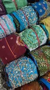 ริบบิ้นผ้าไหมส่าหรีปักตามสั่งทำจากวัสดุรีไซเคิลเหมาะสำหรับงานศิลปะและงานฝีมือ - Product Image 3