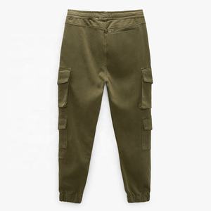 Hot Sale Men Custom Logo Design Cargo Pants Lightweight Cotton Fleece Soft Denim Casual Style Flat Front Drawstring Closure Pant - Product Image 4