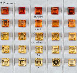 Acheter 8mm Citrine Naturelle Facette Carré Coupe Lâche Pierres Précieuses Citrine de Qualité Supérieure Pierre Lâche Pour la Fabrication de Bijoux Fine Au Meilleur Prix - Product Image 1