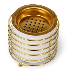 กระถางธูปสไตล์อาหรับหรูหราสำหรับตกแต่งบ้านที่ใส่ธูปโลหะสีทอง - Product Image 1