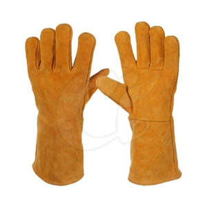 Venta caliente Guantes de soldador de cuero Desgaste protector Guantes de soldador de cuero En stock Guantes de soldador de cuero - Product Image 1