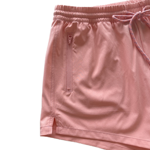 Shorts Deportivos Rosa Claro para Mujer con Bolsillos con Cremallera, Secado Rápido, Cintura Elástica, para Correr, Entrenamiento, Ejercicio, Shorts de Verano - Product Image 4