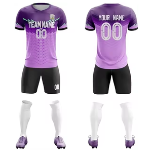 OEM personalizado Unisex 100% poliéster secado rápido fútbol Jersey uniforme Kit al por mayor equipo de fútbol desgaste - Product Image 5