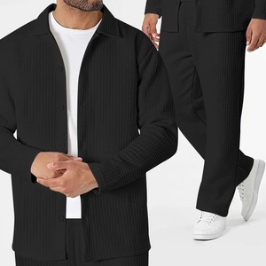 2025 hommes sport débardeur automne hiver Fitness costume avec revers damier bouton épais chaud course coupe ample - Product Image 2