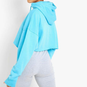 Nueva ropa de calle para mujer, Top corto con capucha, sudaderas y sudaderas informales, Jersey recortado, jersey de gran tamaño, Sudadera con capucha para mujer OEM - Product Image 6
