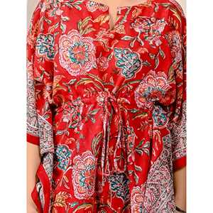 Caftán de Algodón Estampado a Mano, Talla Única, Transpirable, Elegante, para Ocio, Playa, Verano, Estilo Hippie, OEM/ODM Disponible - Product Image 2