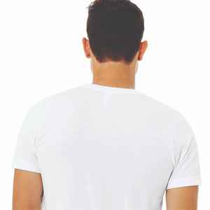 เสื้อยืดคอกลมผ้าฝ้าย100% สำหรับผู้ชายทรงพอดีตัวลำลองแขนสั้นผ้าถักสีพื้นดีไซน์ว่างเปล่าสำหรับ260gsm - Product Image 4