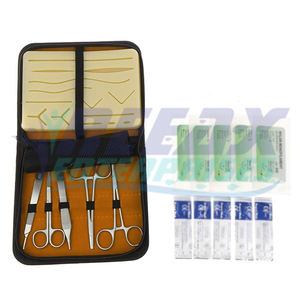 REEAX ENTERPRISES, instrumentos de acero inoxidable precortados para heridas, Kit de práctica de sutura quirúrgica, base de sutura, instrumentos quirúrgicos - Product Image 1