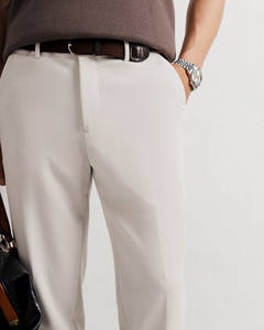 <b>Men's</b> Poly Viscose Spandex Formal <b>Pants</b> Breathable Eco-Friendly Multi-Pocket Flat Mid Waist Slim <b>Cropped</b> Lightweight Bleach Wash - Product Image 6