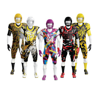 Conjunto de Uniforme de Fútbol Americano Personalizado para Adultos, Camisetas de Manga Corta Sublimadas con Número y Bandera Impresos, Pantalones de Práctica Universitarios de Talla Grande - Product Image 4