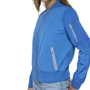 Chaqueta de bombardero de color sólido a prueba de viento cálida para invierno, chaqueta de bombardero de ajuste relajado de manga larga transpirable para mujer - Product Image 4