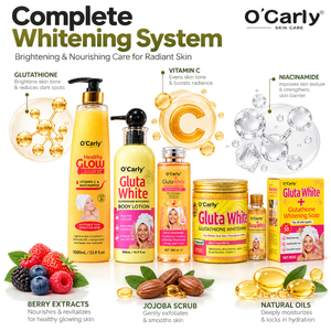O'Carly <span class=keywords><strong>Guta</strong></span> 5-in-1 Glutathion Niacinamid Hautpflege-Set Aufhellendes Peeling-Körperpflege-Kit Gel-Dusche für Dunkle Haut - Product Image 4