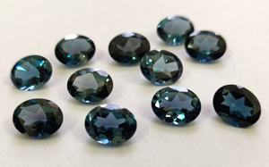 Topacio azul Londres natural Corte ovalado 4x6mm Facetado-Topacio azul Londres Suelto - Product Image 2