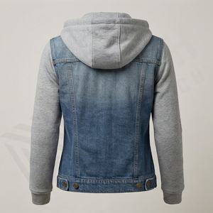 Chaquetas Vaqueras Cortas Personalizadas para Mujer, Mangas Largas, Bolsillos Delanteros, Relleno de Algodón, Forro de Lana, Chaquetas Vaqueras para Mujer al por Mayor - Product Image 2