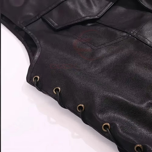 Gilet en cuir d'hiver pour homme personnalisé - Respirant, imperméable, coupe-vent, vêtement d'extérieur décontracté, durable, disponible en gros - Product Image 6