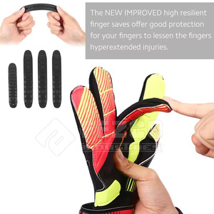 Gants de gardien de but en cuir de haute qualité avec design antidérapant respirant réglable pour les séances de match et d'entraînement - Product Image 5