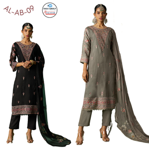 ชุดคุर्ติ/คุर्ต้า ผ้าโพลีเอสเตอร์ สไตล์อินเดีย-ปากีสถาน แบบเย็บกึ่งสำเร็จรูป สำหรับผู้หญิง ความยาวคลุมเท้า เหมาะสำหรับงานแต่งงาน งานเลี้ยง และโอกาสพิเศษต่างๆ - Product Image 4