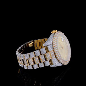 Luxury High Quality Fully Iced VVS Quality Moissanite Diamond <b>Watch</b> Hip Hop Rhinestone Dial Stainless Steel Two Antique Cartoon - Product Image 3