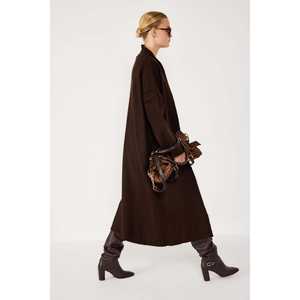 เสื้อคาร์ดิแกนถักยาวสีน้ำตาลเก๋ไก๋ - Product Image 3