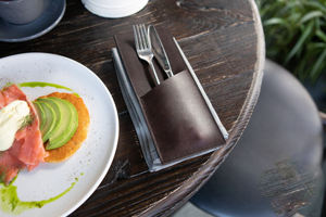 Cubiertos de cuero de lujo respetuosos con el medio ambiente portátil para restaurante, comedor, vajilla Premium, organizador, Rollo, uso fino, LYR-0020 - Product Image 3