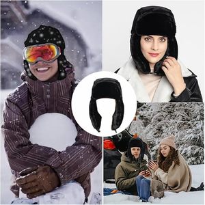 Winter Ear Flap Cycling <b>Snow</b> <b>Hat</b> Thicken Windproof Bomber <b>Hat</b> Unisex Fleece Trapper <b>Hat</b> Cold - Product Image 4