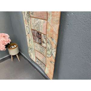 Alfombra de 2.2x5.3 pies, Alfombra Turca Vintage, Alfombra de Lana Sólida Naranja Marrón - Product Image 2