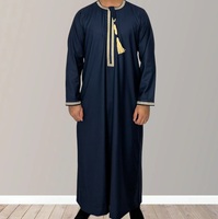 Grosir Thobe Muslim Pria Dewasa Custom Royal Plus Size 100% Katun Arab Maroko Islami Gaya Timur Tengah Saudi Arab