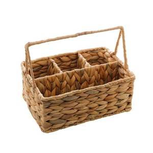 Vente en gros Caddy en bois de jacinthe d'eau naturelle écologique avec poignée pour vaisselle et ustensiles de cuisine du Vietnam - Product Image 6