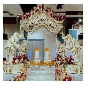 Mandap élégant en forme d'éléphant pour les mariages du sud, décoration de mandap en forme d'éléphant pour un grand mariage, mandap en fibre pour un mariage en intérieur, Perth - Product Image 1