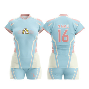 Tenues de volley-ball en gros personnalisables, imprimées, combinaisons de couleurs tendance, tissu 100 % polyester résistant, prix ajusté - Product Image 5