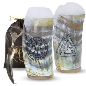 Cuerno vikingo personalizado vaso de vidrio para beber ALE vikingos nuevo cuerno de vidrio - Product Image 4