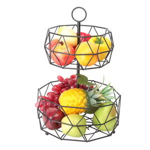 Elegante cesta de frutas de hierro con diseño de alambre resistente para el almacenamiento de frutas y verduras en la encimera de la cocina - Product Image 3