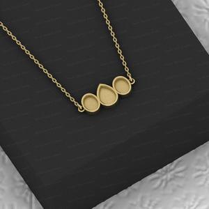 Top Quality 925 Silver Pear Oval Collet Bezel Cup Semi Mount Charm Pendant Necklace Setting Jewelry Findings Components Jewelry - Product Image 6