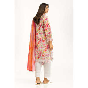 IUSTKSD-1221 Ensemble décontracté imprimé en tissu lawn avec broderie Schiffli, respirant, longueur genou, taille XS, tendance, pour les fêtes de jour, service OEM/ODM - Product Image 2