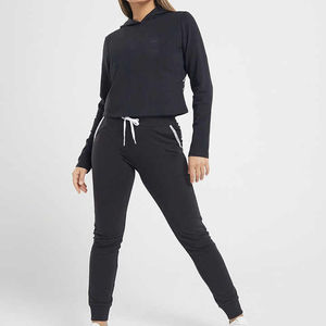 ชุดวอร์มสำหรับผู้หญิงชุดวอร์ม2ชิ้นเสื้อครอปมีฮู้ดสำหรับวิ่งจ๊อกกิ้งเสื้อวอร์มออกแบบโลโก้ได้ตามต้องการ - Product Image 4