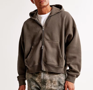 เสื้อฮู้ดผู้ชายผ้าฟลีซเทอร์รี่ผ้าฝ้ายเทอร์รี่โอเวอร์ไซส์แฟชั่นสตรีทแวร์ไม่มี2026 - Product Image 1