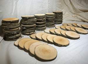 BEST SELLER Round Wood Panels | Eco-friendly Pine Slices for <b>Coasters</b>, Wall Paneling & Paintings - <b>BLUE</b> LOTUS VIETNAM - Product Image 4