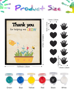 Kit de Arte para Huellas de Manos 'Gracias por Ayudarme a Crecer', Kit de Manualidades con Marco de Madera para Huellas de Manos para Niños, Regalo del Día de la Madre para Mamá - Product Image 4