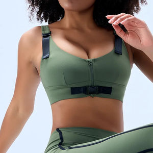Soutien-gorge de sport sans couture à soutien élevé personnalisable pour dames Nouveau Vêtements de yoga unis grande taille Fitness respirant réversible - Product Image 1
