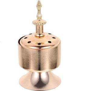 Vente en gros de brûleurs d'encens en métal personnalisés au design fleuri avec parfum doré pour le jardin, la maison, le bureau et la décoration de table - Product Image 4