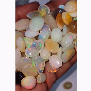 116 pièces opale éthiopienne naturelle 13-30mm ovale Marquise poire Cabochon 628cts Lot pierre précieuse blanche vente en vrac Iroc certifié - Product Image 4