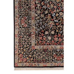 Gulmarg Hand Knotted Wool & Silk <b>Rugs</b> AKWS-13027 Abstract & Floral Pattern 10mm <b>Thickness</b> Rectangular Hallway for Home Floor Use - Product Image 4