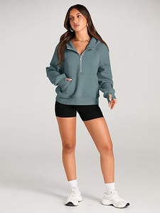 Nouvel arrivage Sweat à capuche d'hiver en polyester/coton de qualité supérieure pour femmes, respirant, décontracté, doublé, court, taille XS sur le devant - Product Image 5