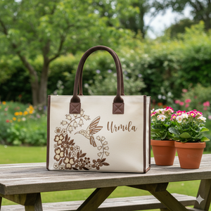 Durable Eco-Friendly <b>Canvas</b> Cotton Tote Bag Personalized Humming Bird Bloom Design Daily Use Food Advertising Promotional Bag - Product Image 2