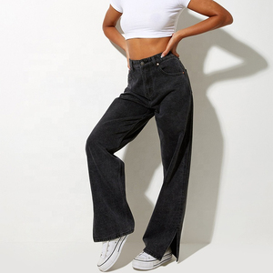 กางเกงผ้ายีนส์เอวสูงทรงหลวมสำหรับผู้หญิงกางเกงแฟชั่นแบบสั่งทำ - Product Image 2